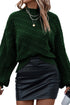 Mock Neck Lantern Sleeve Cable Knit Sweater
